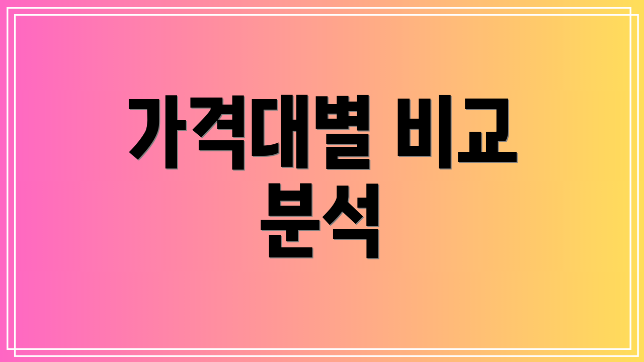 가격대별 비교 분석