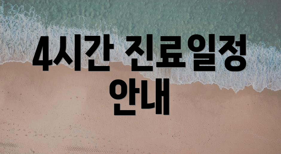 4시간 진료일정 안내