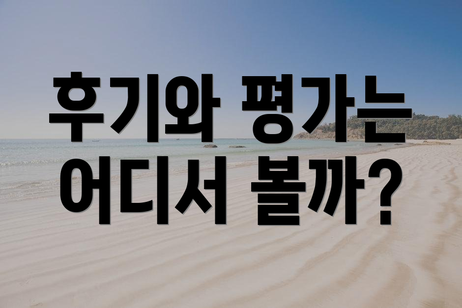 후기와 평가는 어디서 볼까?