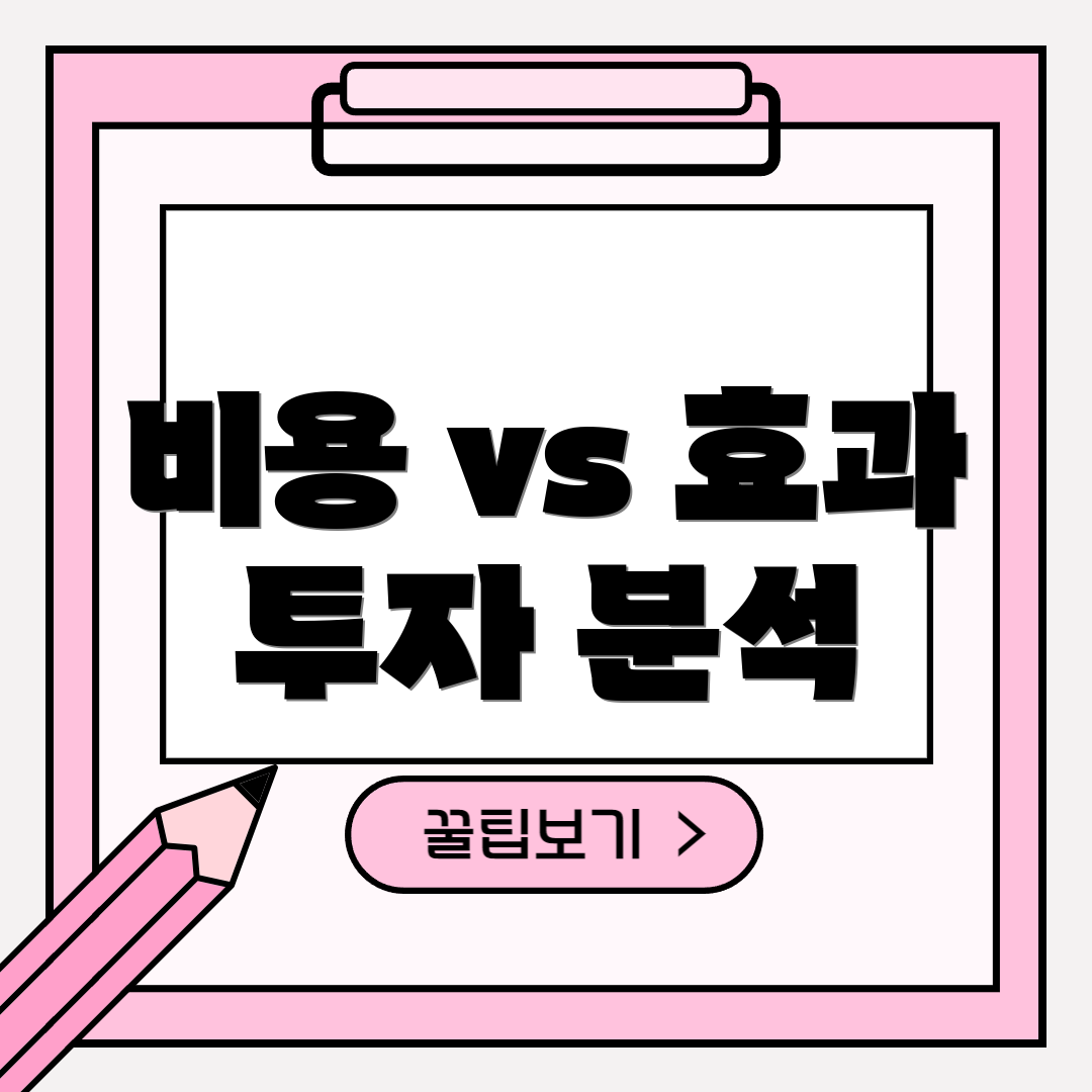 비용 vs 효과 투자 분석
