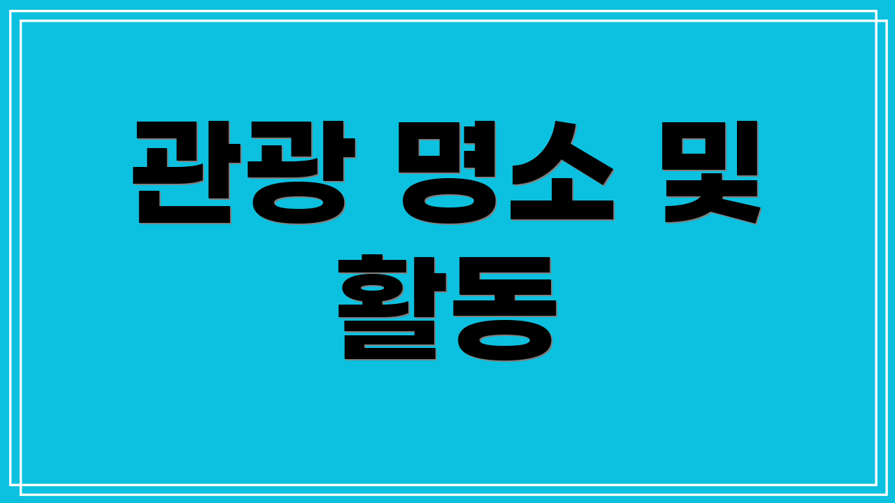 관광 명소 및 활동