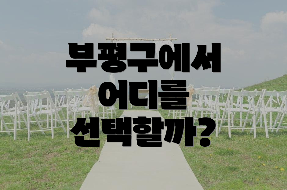 부평구에서 어디를 선택할까?