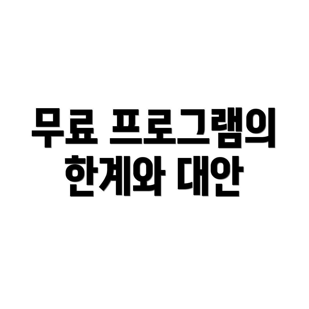 무료 프로그램의 한계와 대안