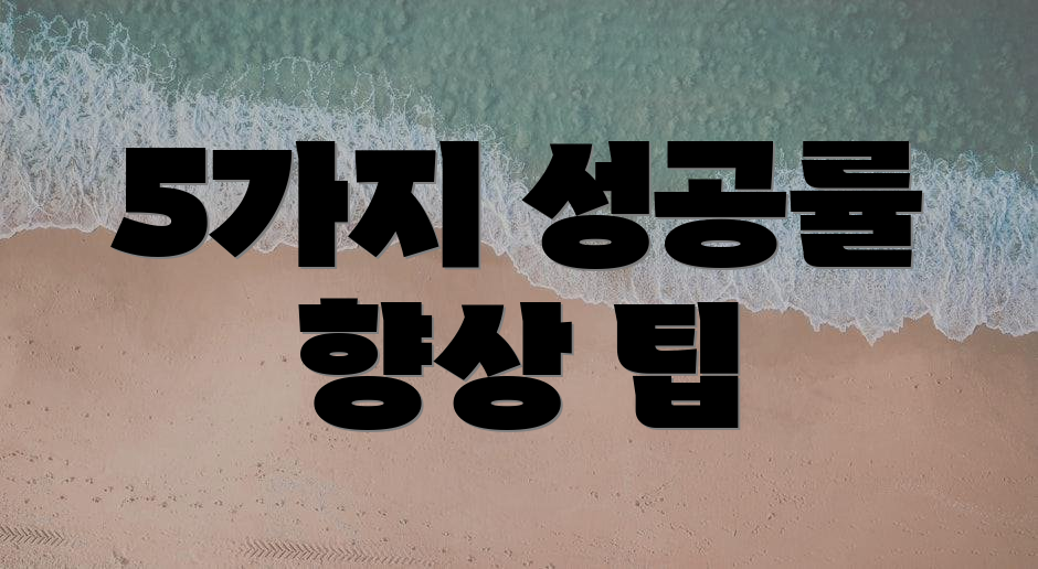 5가지 성공률 향상 팁