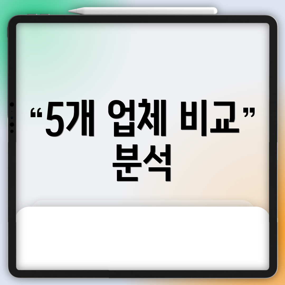 5개 업체 비교 분석