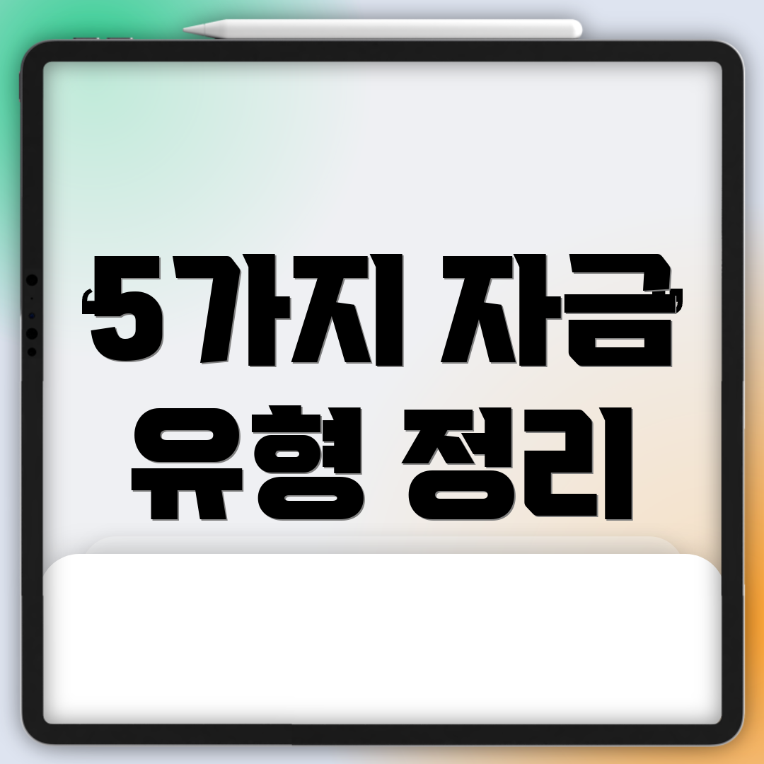 5가지 자금 유형 정리
