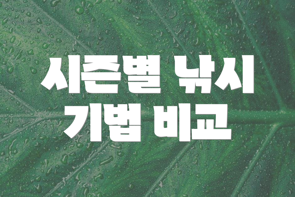 시즌별 낚시 기법 비교