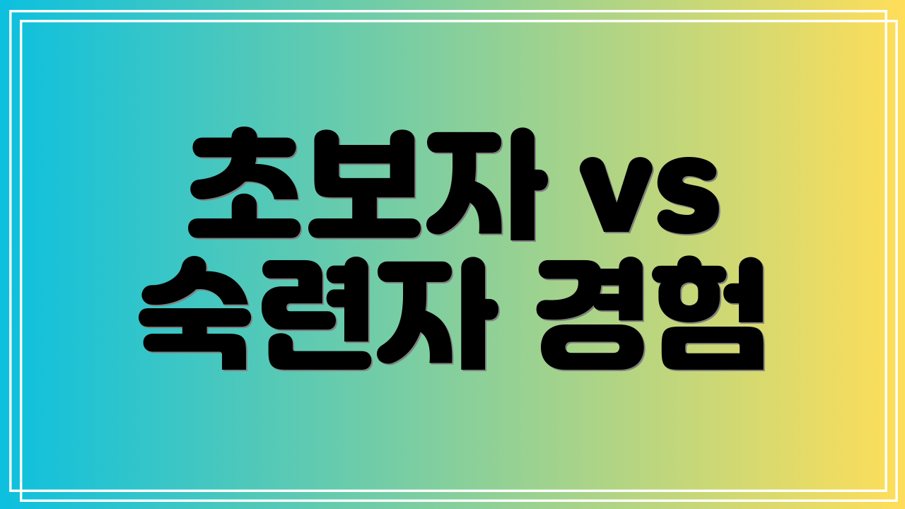 초보자 vs 숙련자 경험
