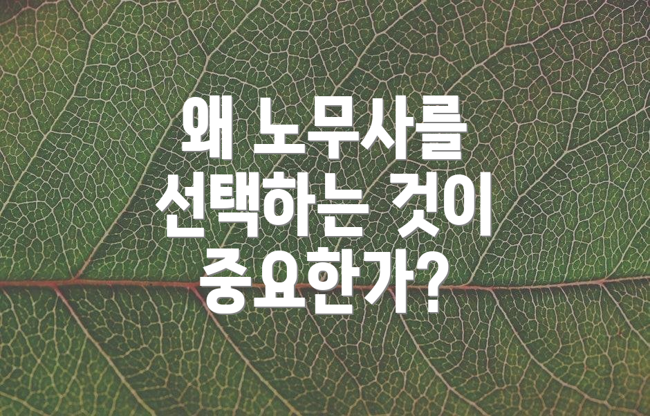 왜 노무사를 선택하는 것이 중요한가?