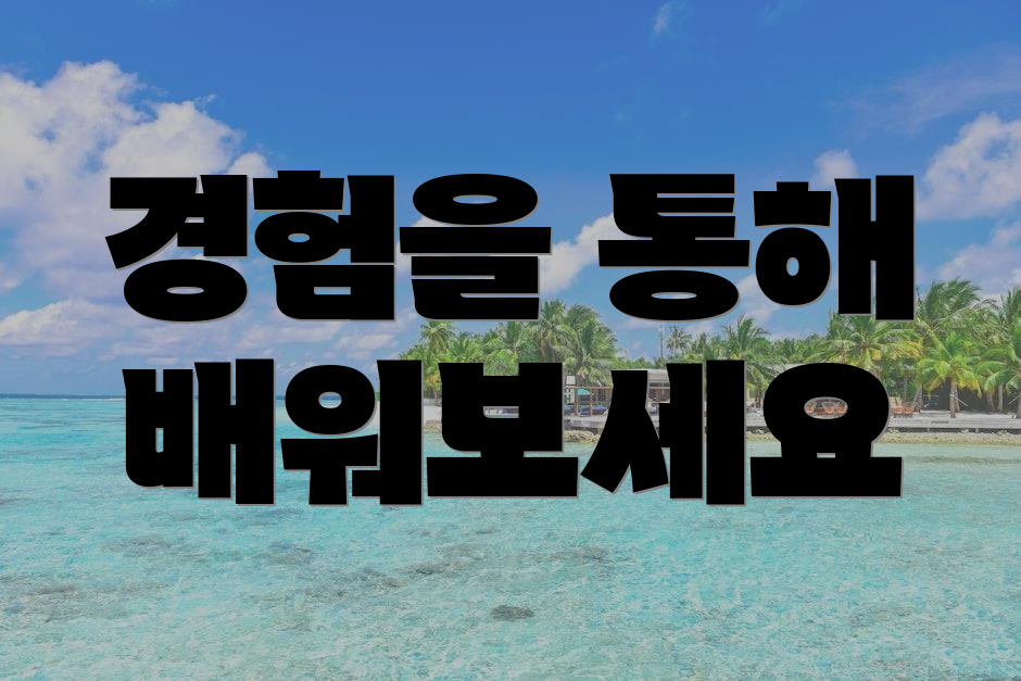 경험을 통해 배워보세요