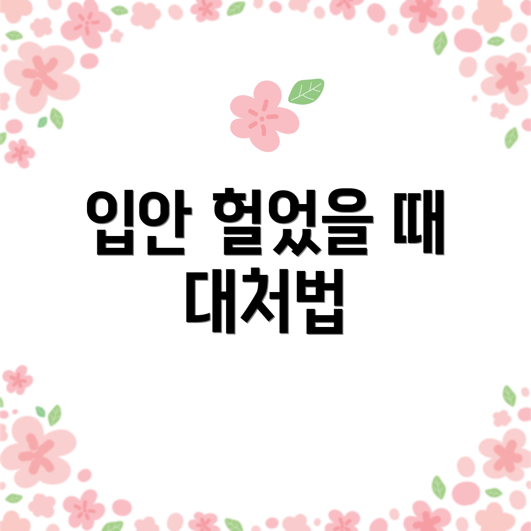 입안 헐었을 때 대처법