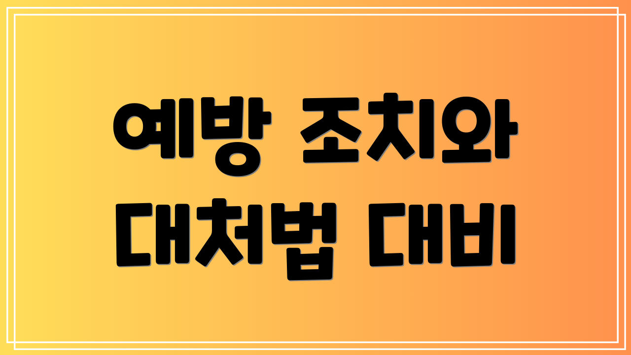 예방 조치와 대처법 대비