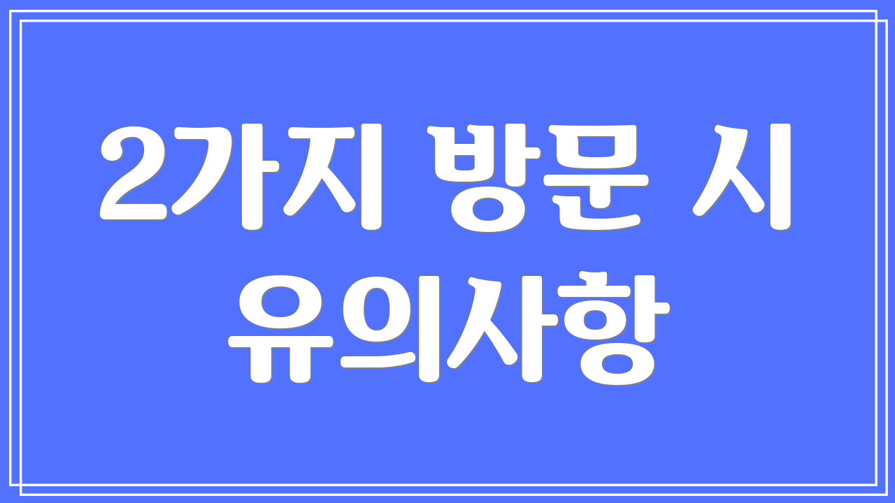 2가지 방문 시 유의사항