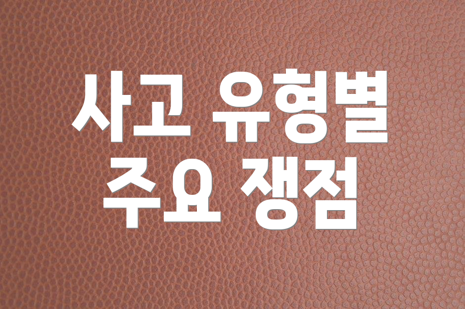 사고 유형별 주요 쟁점