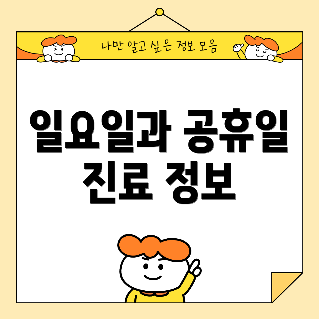 일요일과 공휴일 진료 정보