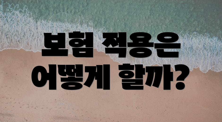 보험 적용은 어떻게 할까?