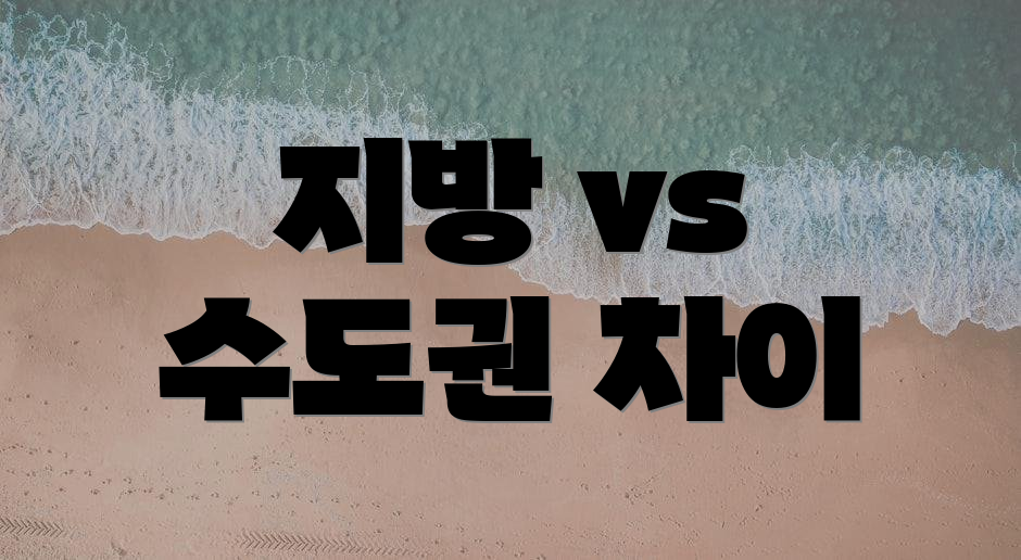 지방 vs 수도권 차이