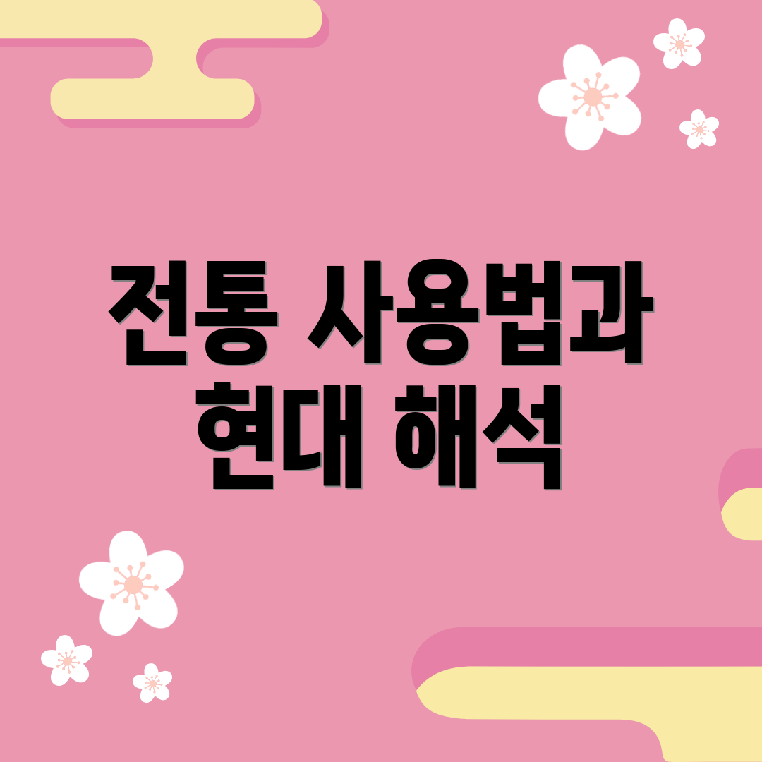 전통 사용법과 현대 해석