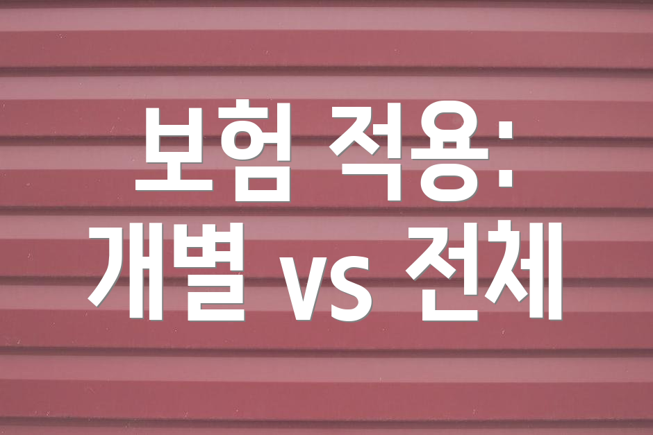 보험 적용: 개별 vs 전체