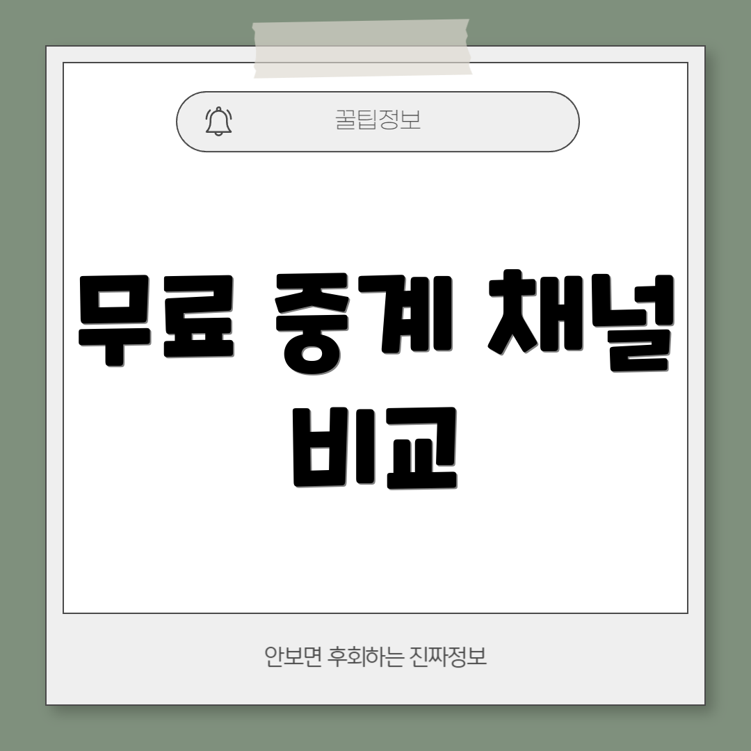 무료 중계 채널 비교