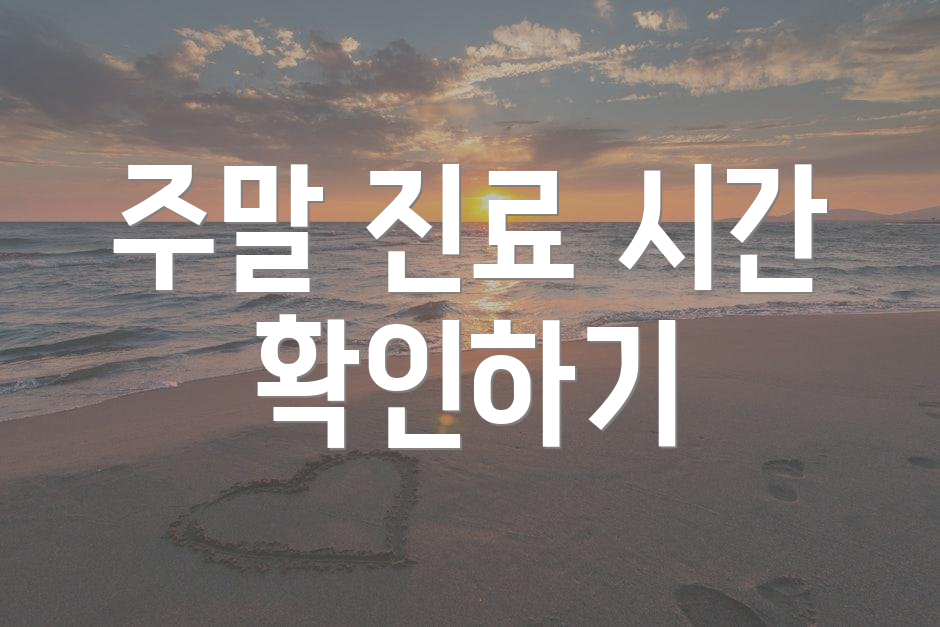 주말 진료 시간 확인하기