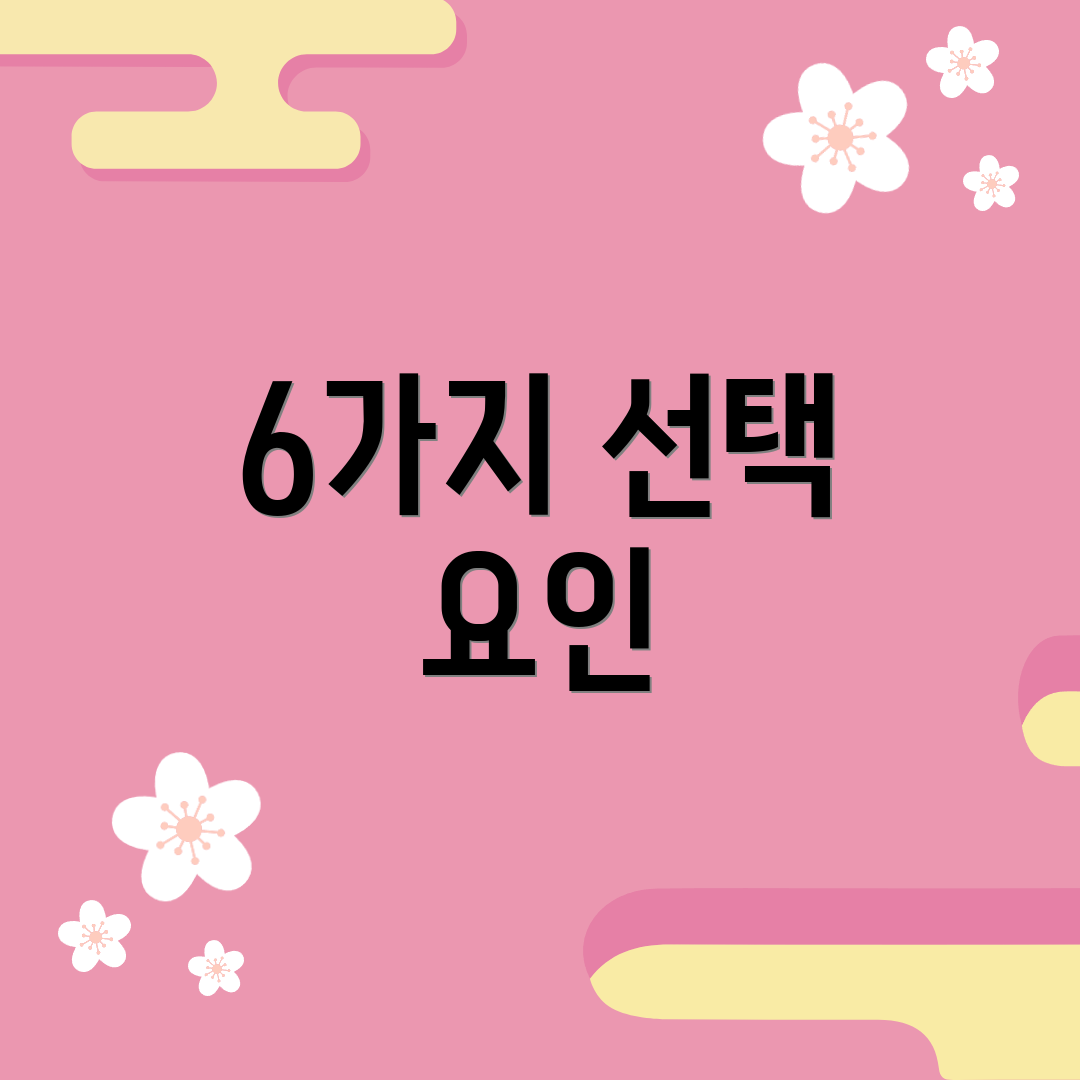 6가지 선택 요인