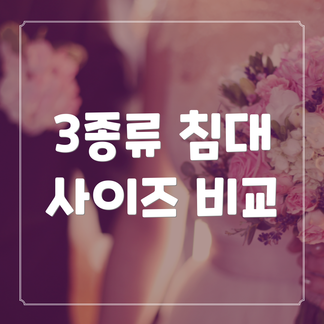 3종류 침대 사이즈 비교