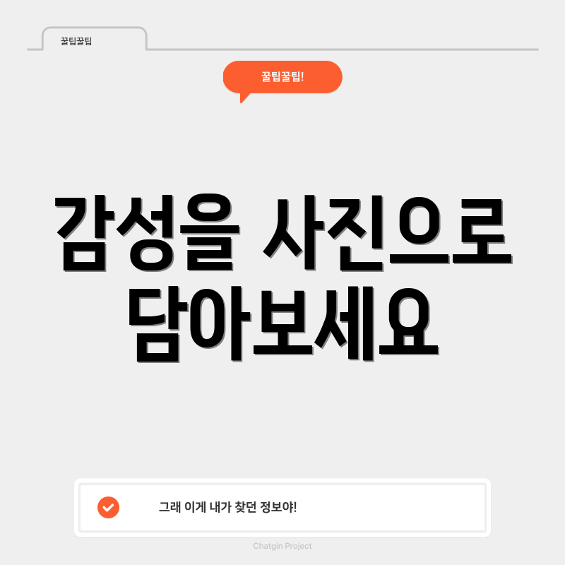 감성을 사진으로 담아보세요