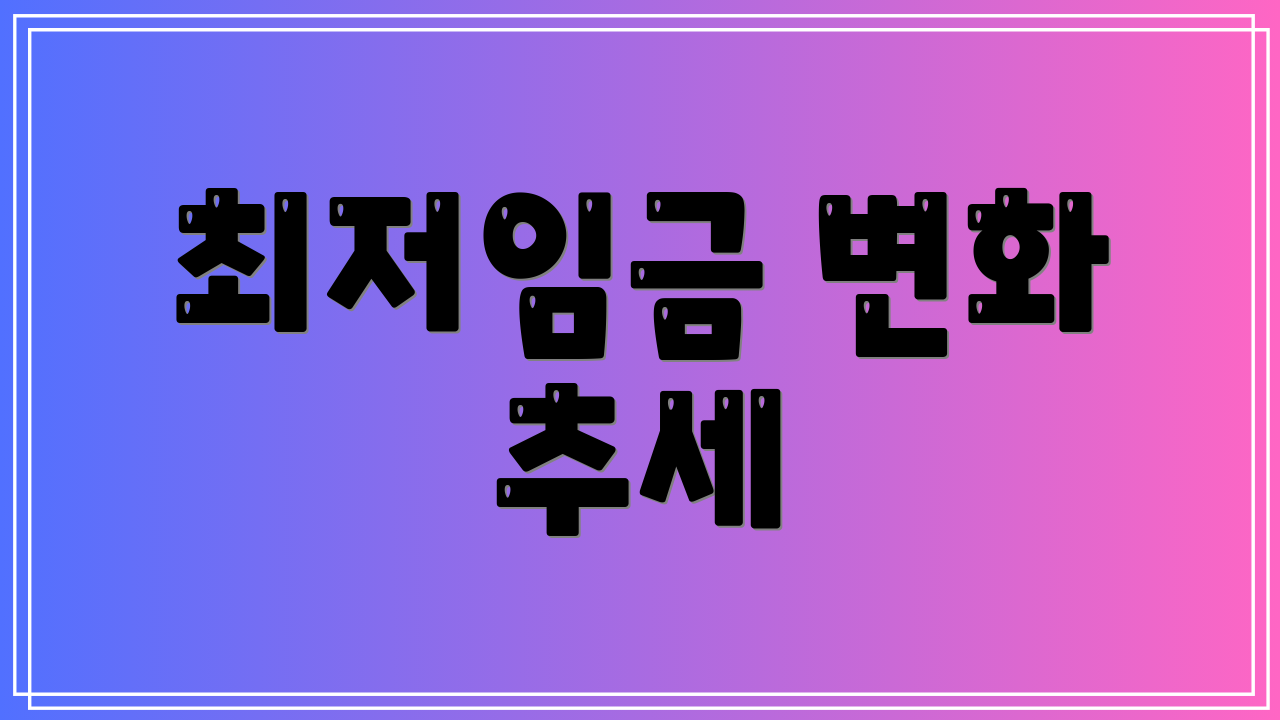 최저임금 변화 추세