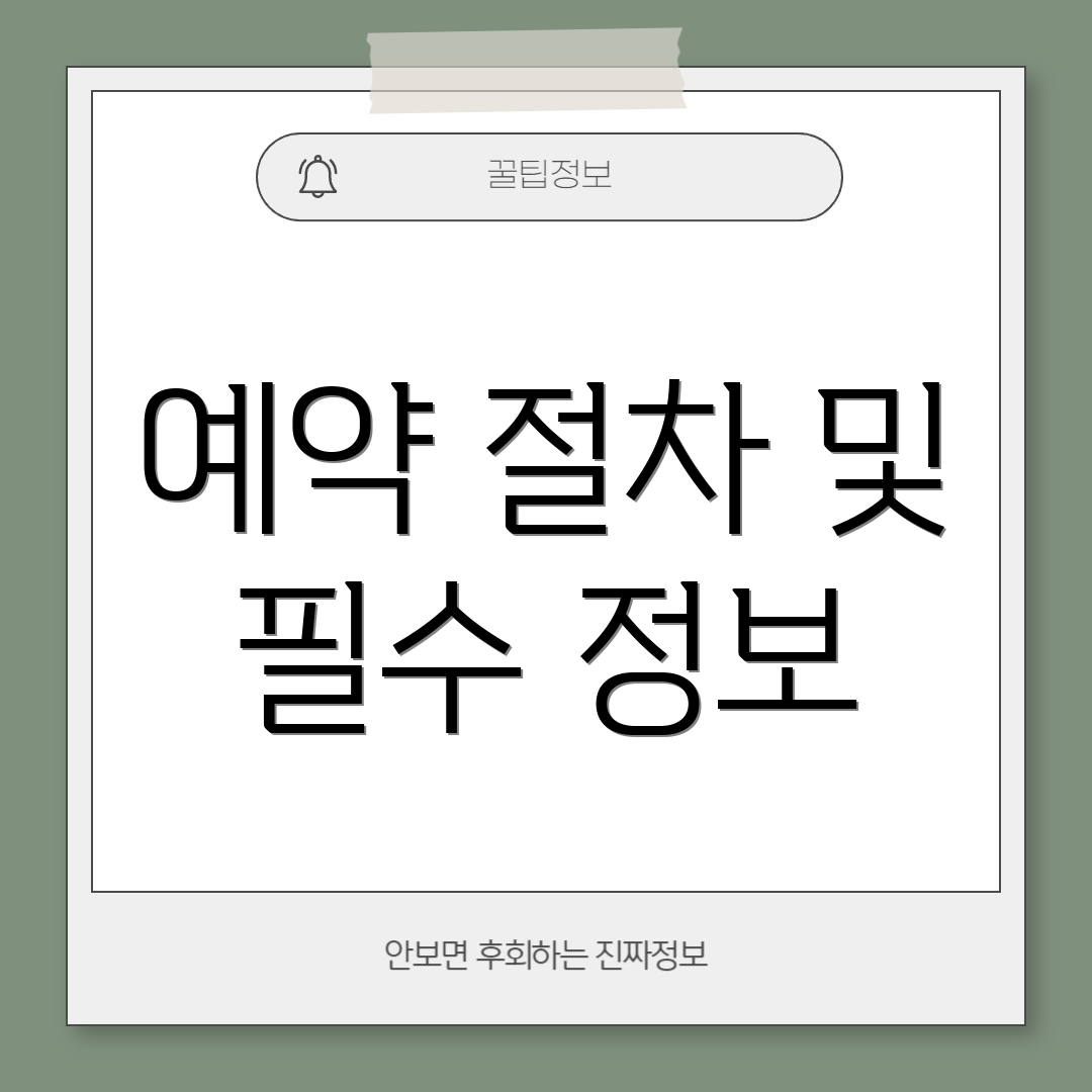예약 절차 및 필수 정보