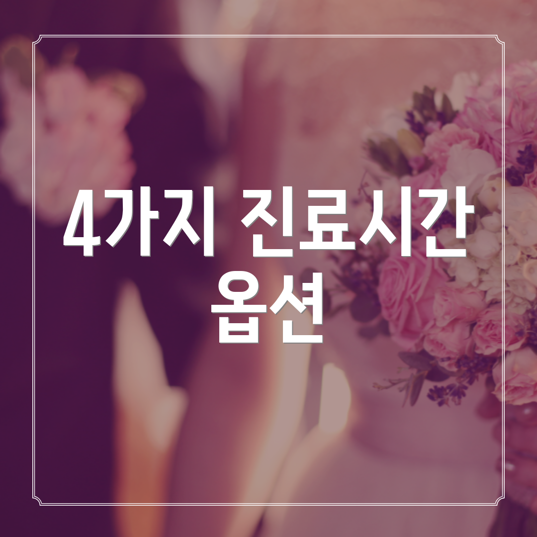 4가지 진료시간 옵션