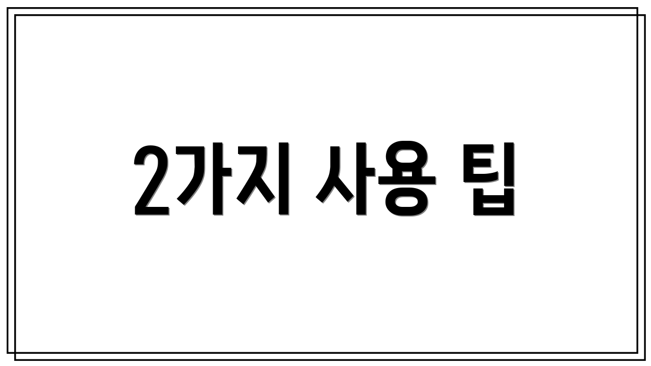 2가지 사용 팁