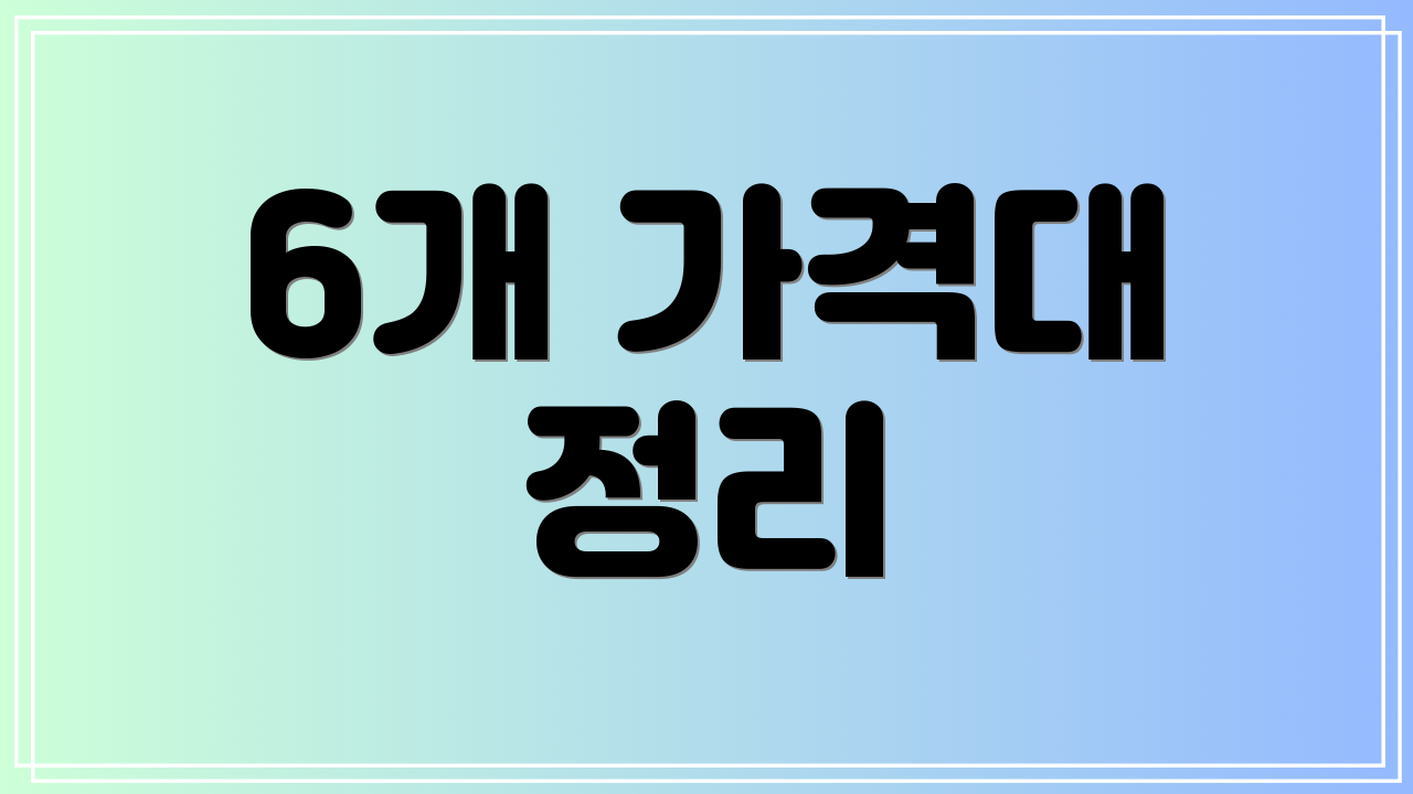 6개 가격대 정리