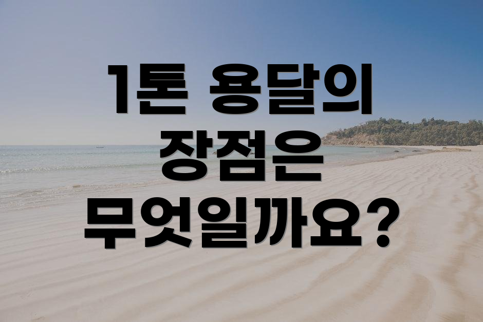1톤 용달의 장점은 무엇일까요?