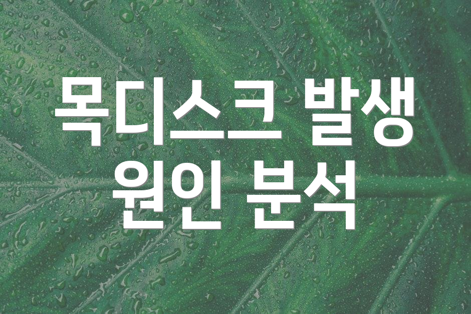 목디스크 발생 원인 분석