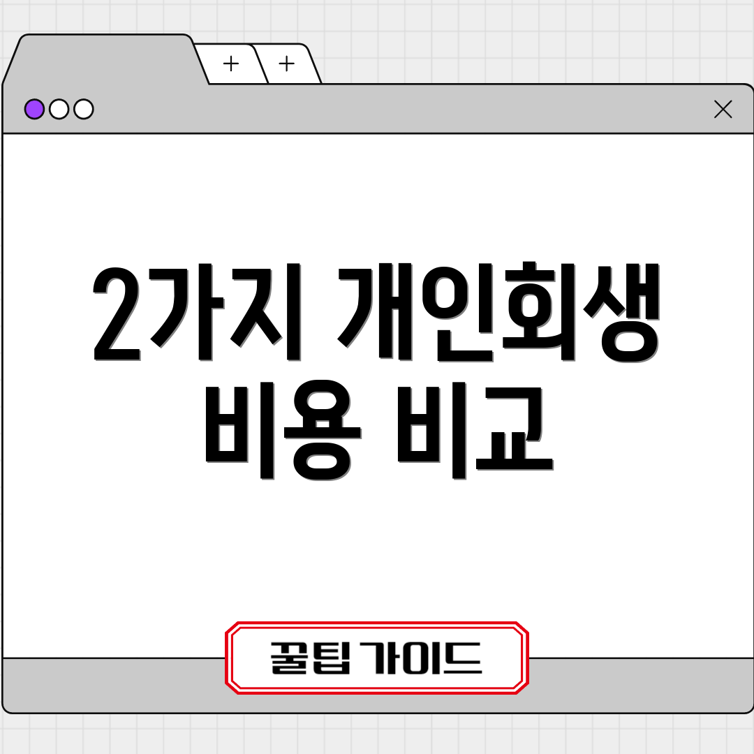 2가지 개인회생 비용 비교