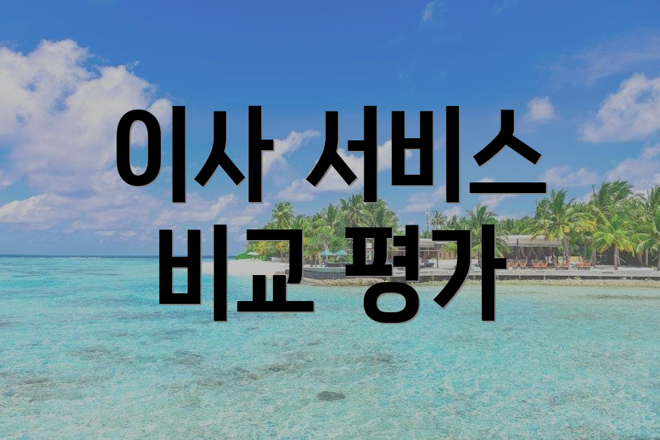 이사 서비스 비교 평가