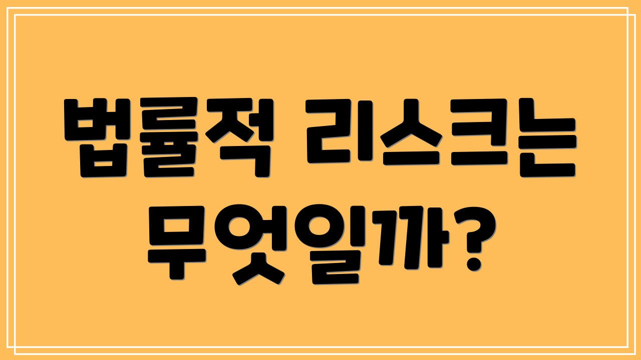 법률적 리스크는 무엇일까?