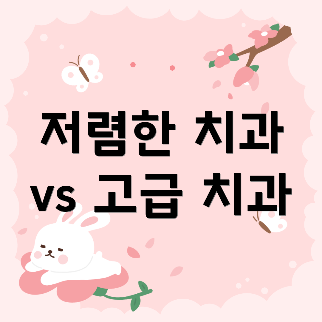저렴한 치과 vs 고급 치과