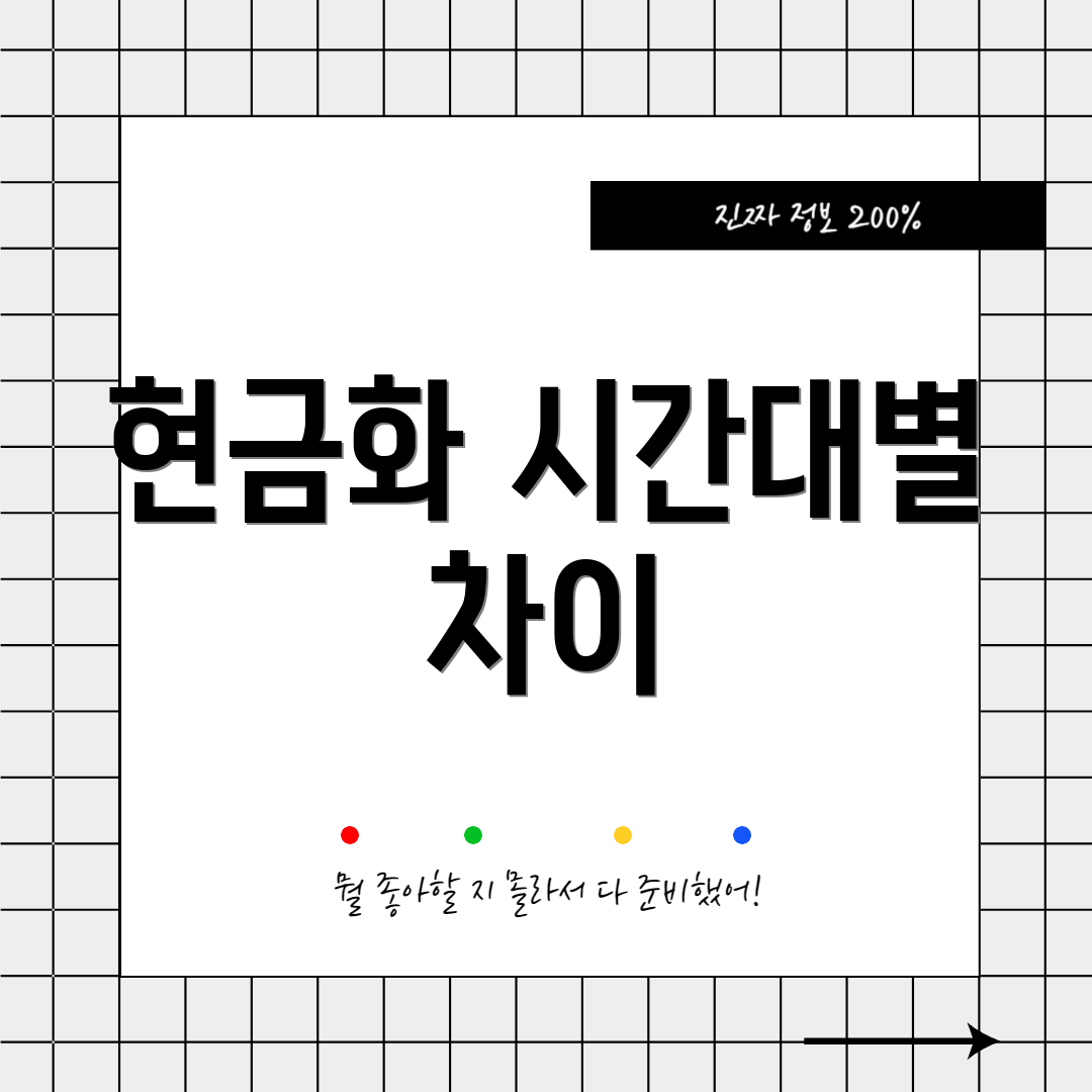 현금화 시간대별 차이