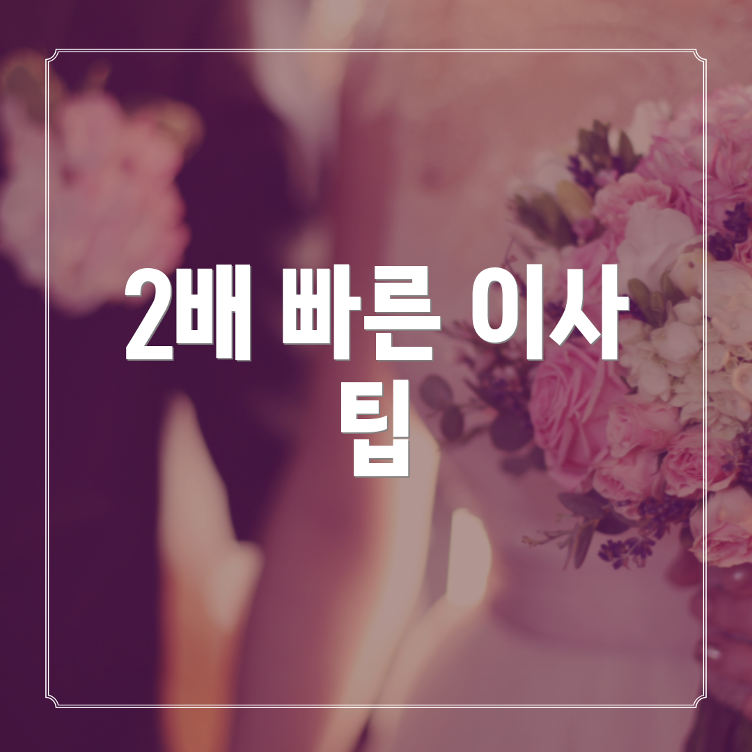2배 빠른 이사 팁
