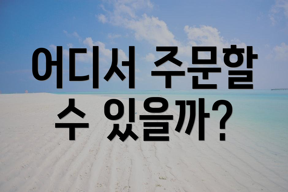 어디서 주문할 수 있을까?
