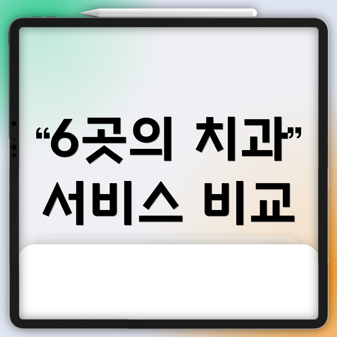 6곳의 치과 서비스 비교