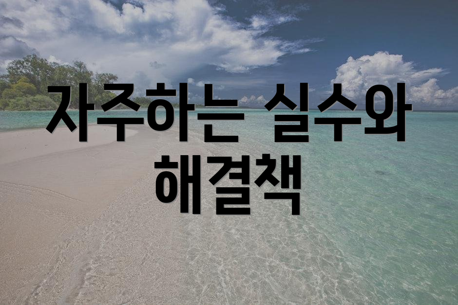 자주하는 실수와 해결책