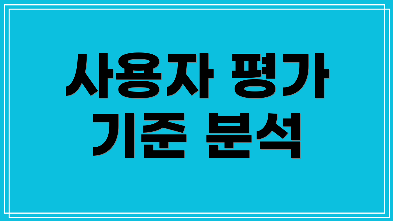 사용자 평가 기준 분석