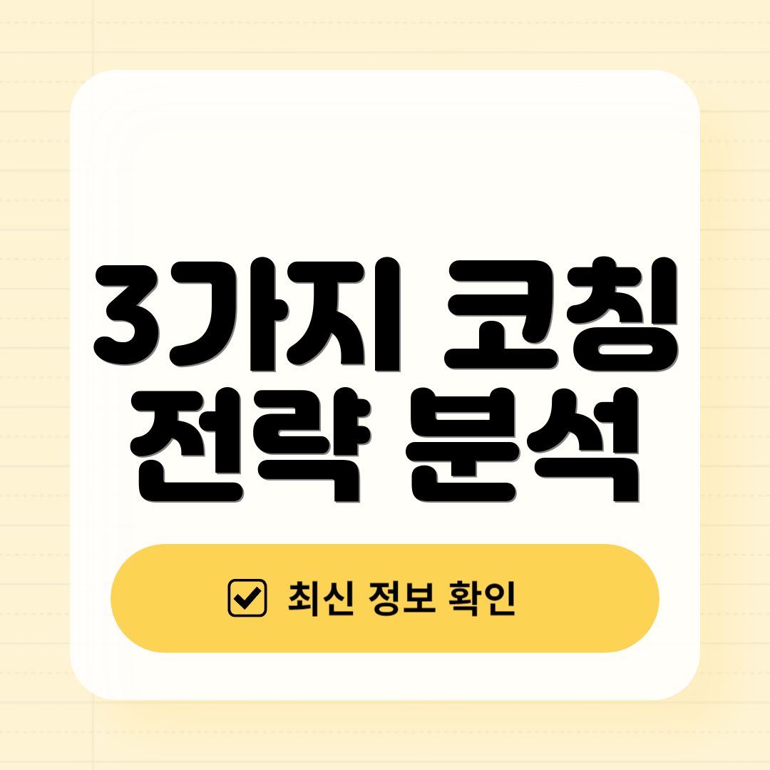 3가지 코칭 전략 분석