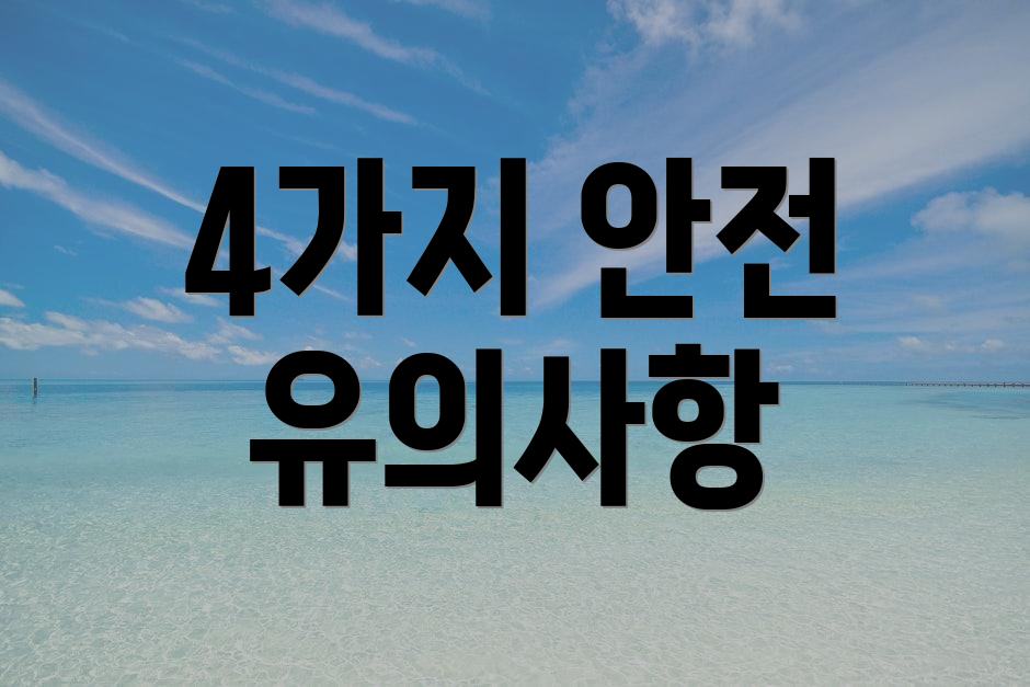 4가지 안전 유의사항