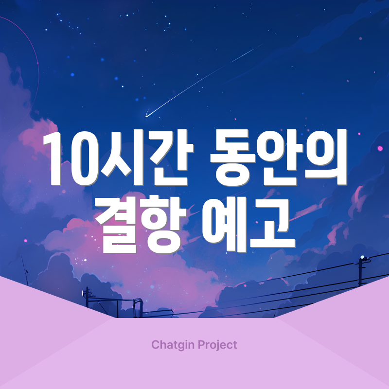 10시간 동안의 결항 예고