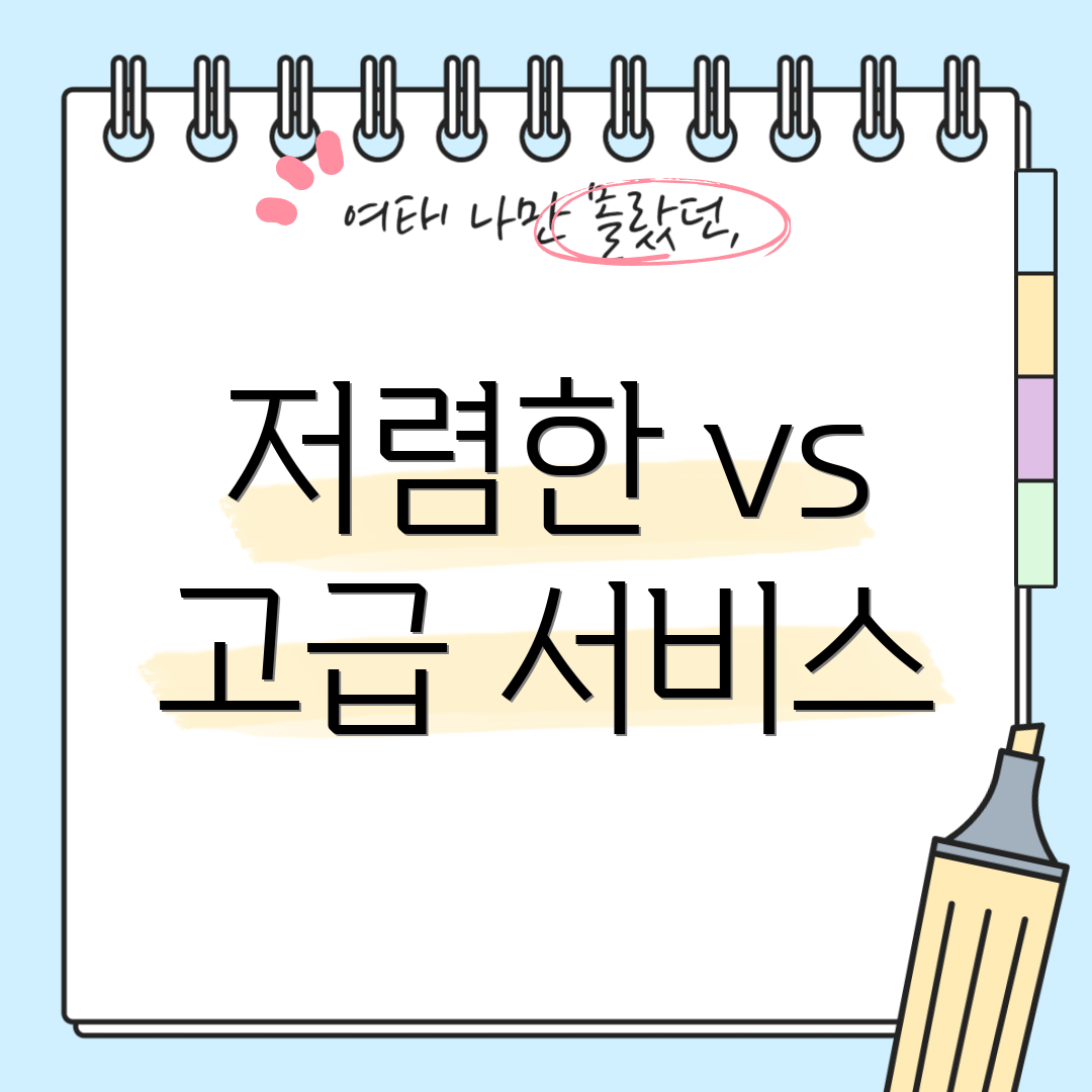 저렴한 vs 고급 서비스