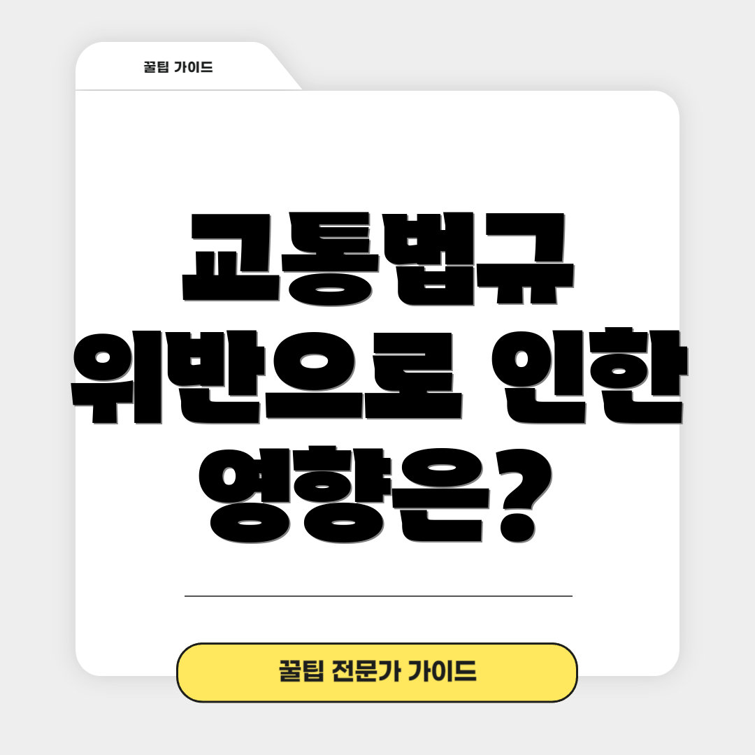 교통법규 위반으로 인한 영향은?